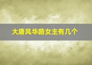 大唐风华路女主有几个