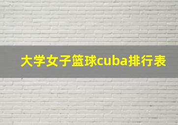 大学女子篮球cuba排行表