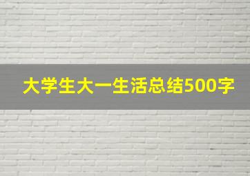 大学生大一生活总结500字