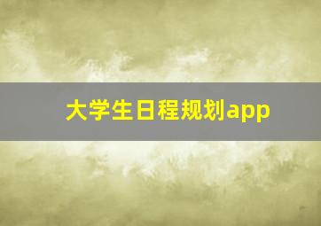 大学生日程规划app