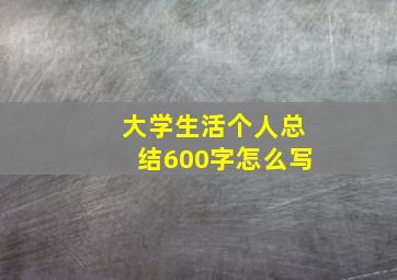 大学生活个人总结600字怎么写