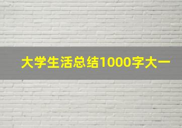 大学生活总结1000字大一