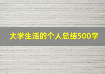 大学生活的个人总结500字