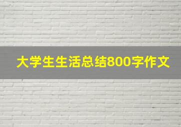 大学生生活总结800字作文