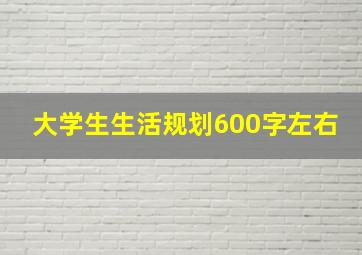 大学生生活规划600字左右