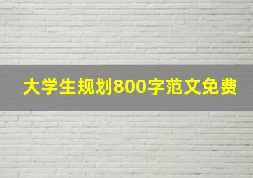 大学生规划800字范文免费