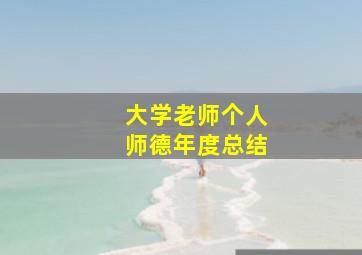 大学老师个人师德年度总结