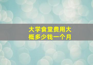 大学食堂费用大概多少钱一个月