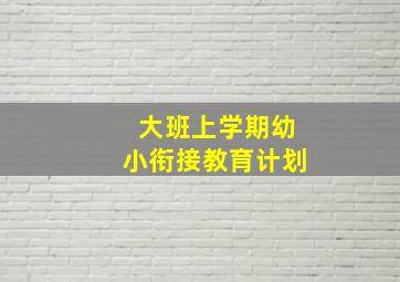 大班上学期幼小衔接教育计划