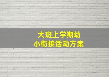 大班上学期幼小衔接活动方案