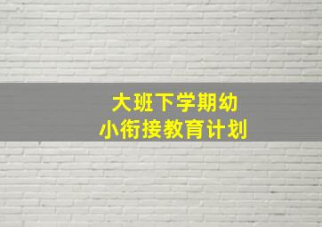 大班下学期幼小衔接教育计划