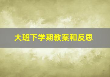 大班下学期教案和反思