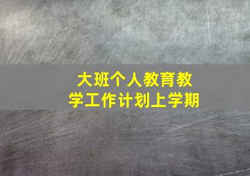 大班个人教育教学工作计划上学期