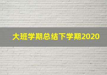 大班学期总结下学期2020