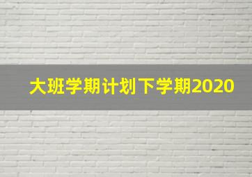 大班学期计划下学期2020