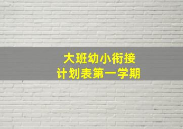 大班幼小衔接计划表第一学期