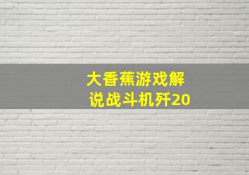 大香蕉游戏解说战斗机歼20