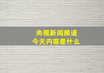 央视新闻频道今天内容是什么