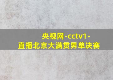 央视网-cctv1-直播北京大满贯男单决赛