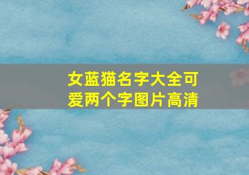 女蓝猫名字大全可爱两个字图片高清