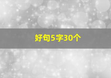 好句5字30个