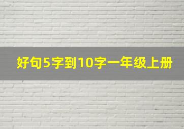 好句5字到10字一年级上册