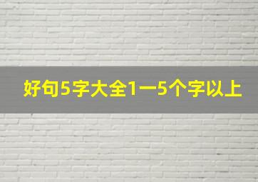 好句5字大全1一5个字以上