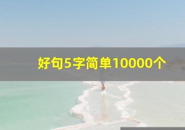 好句5字简单10000个