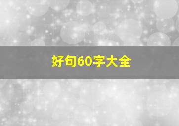 好句60字大全