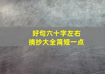 好句六十字左右摘抄大全简短一点