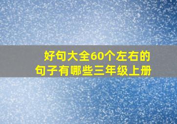 好句大全60个左右的句子有哪些三年级上册