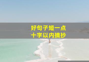 好句子短一点十字以内摘抄