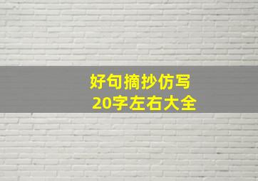 好句摘抄仿写20字左右大全