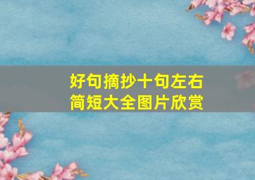 好句摘抄十句左右简短大全图片欣赏