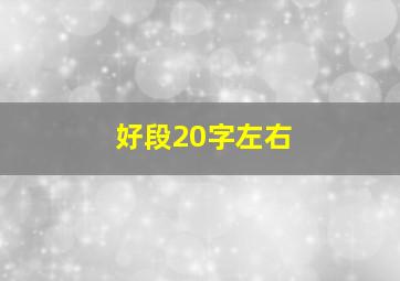 好段20字左右