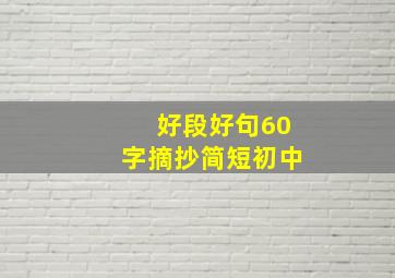 好段好句60字摘抄简短初中