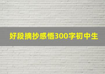 好段摘抄感悟300字初中生