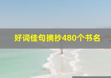 好词佳句摘抄480个书名