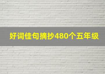 好词佳句摘抄480个五年级