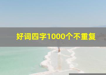 好词四字1000个不重复