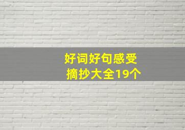 好词好句感受摘抄大全19个