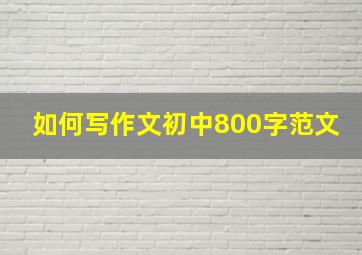 如何写作文初中800字范文