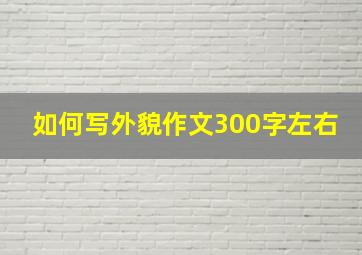 如何写外貌作文300字左右