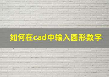 如何在cad中输入圆形数字