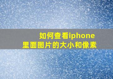 如何查看iphone里面图片的大小和像素