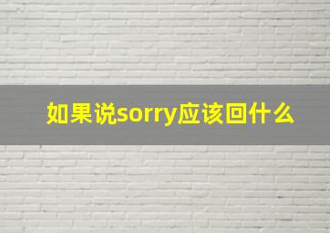 如果说sorry应该回什么