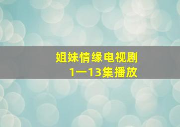 姐妹情缘电视剧1一13集播放