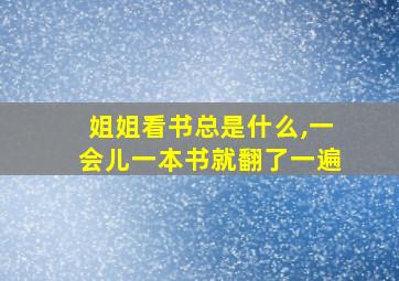 姐姐看书总是什么,一会儿一本书就翻了一遍