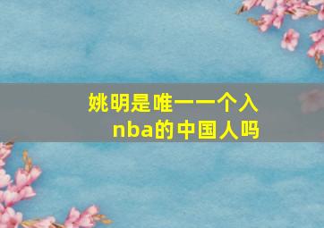 姚明是唯一一个入nba的中国人吗