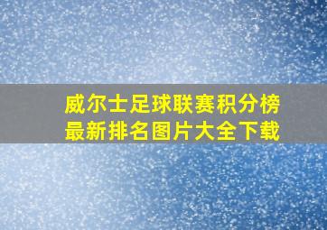 威尔士足球联赛积分榜最新排名图片大全下载